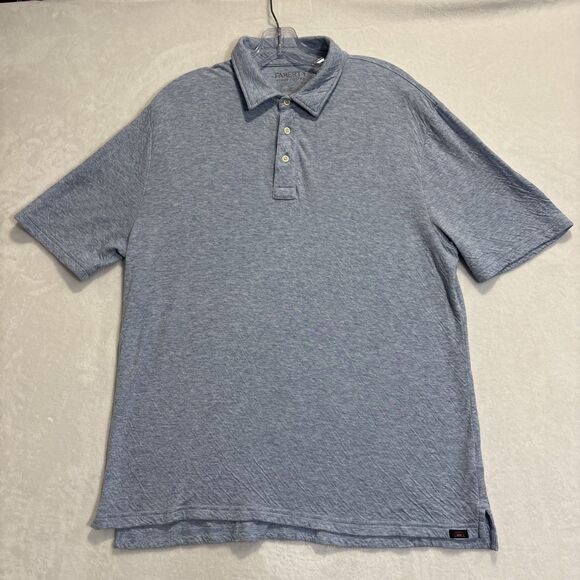 Faherty Men's Cloud Cotton Short Sleeve Polo Shirt Light Blue Heather Size Large - Picture 1 of 15